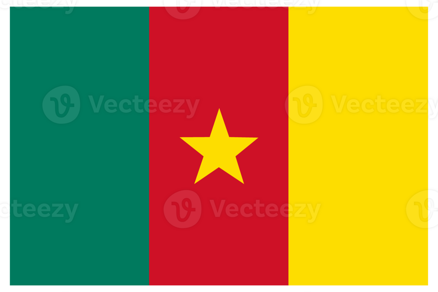 Flag of Cameroon in design shape. Cameroon flag in design shape. png