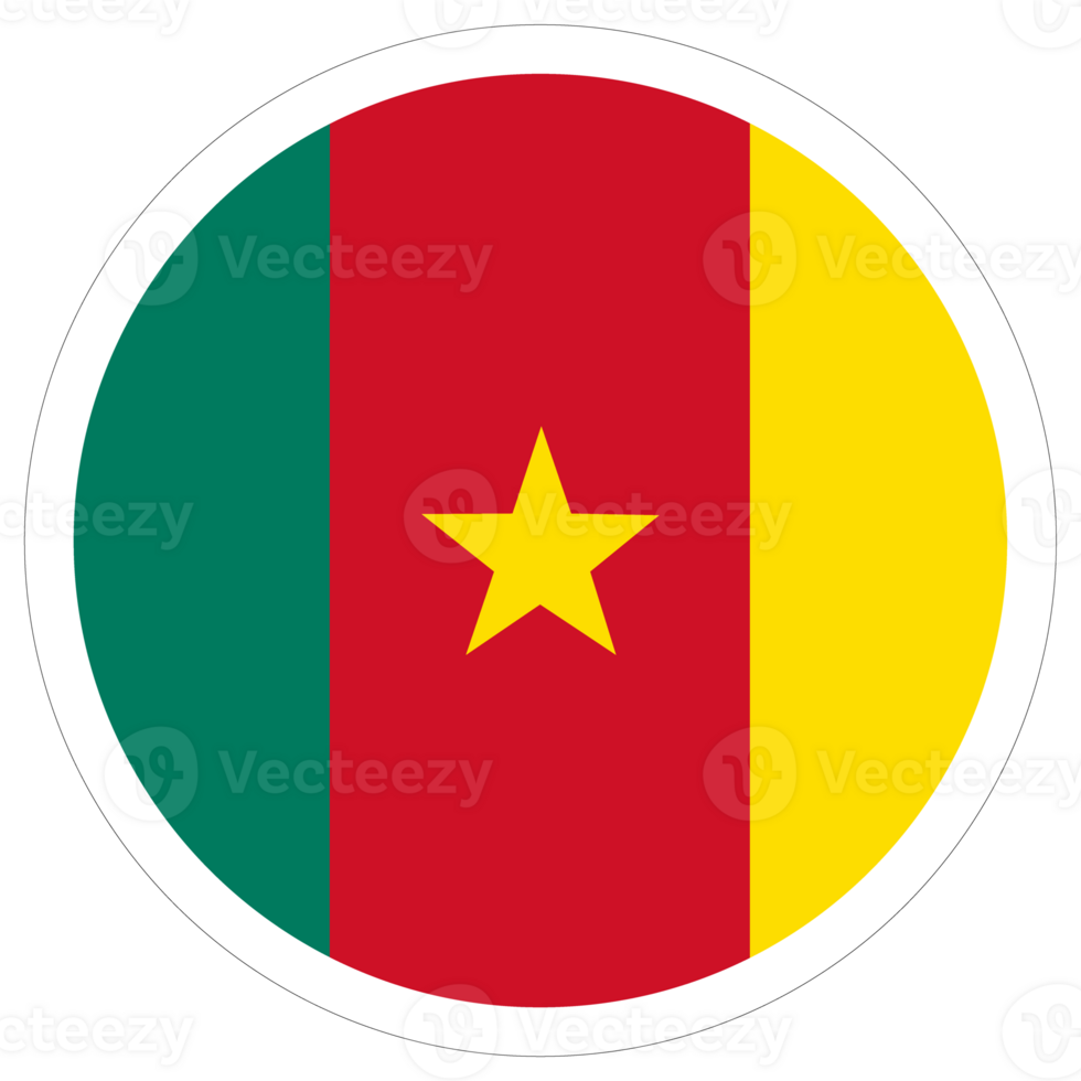 Flag of Cameroon in design shape. Cameroon flag in design shape. png