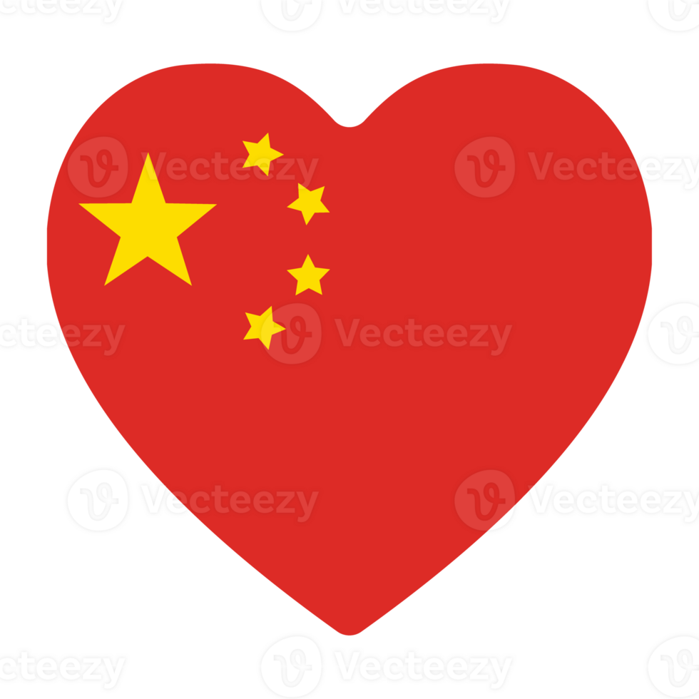 Chinese flag in design shape. Flag of China in design shape png