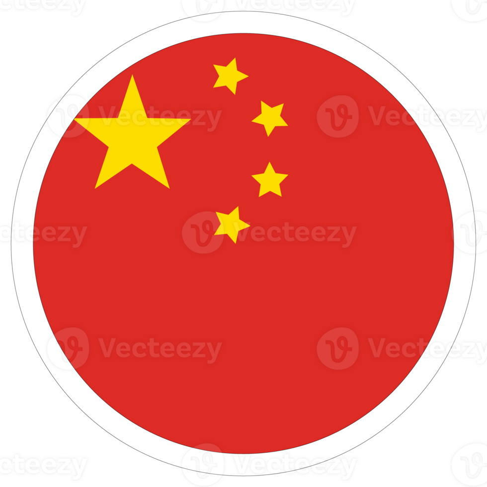 Chinese flag in design shape. Flag of China in design shape png