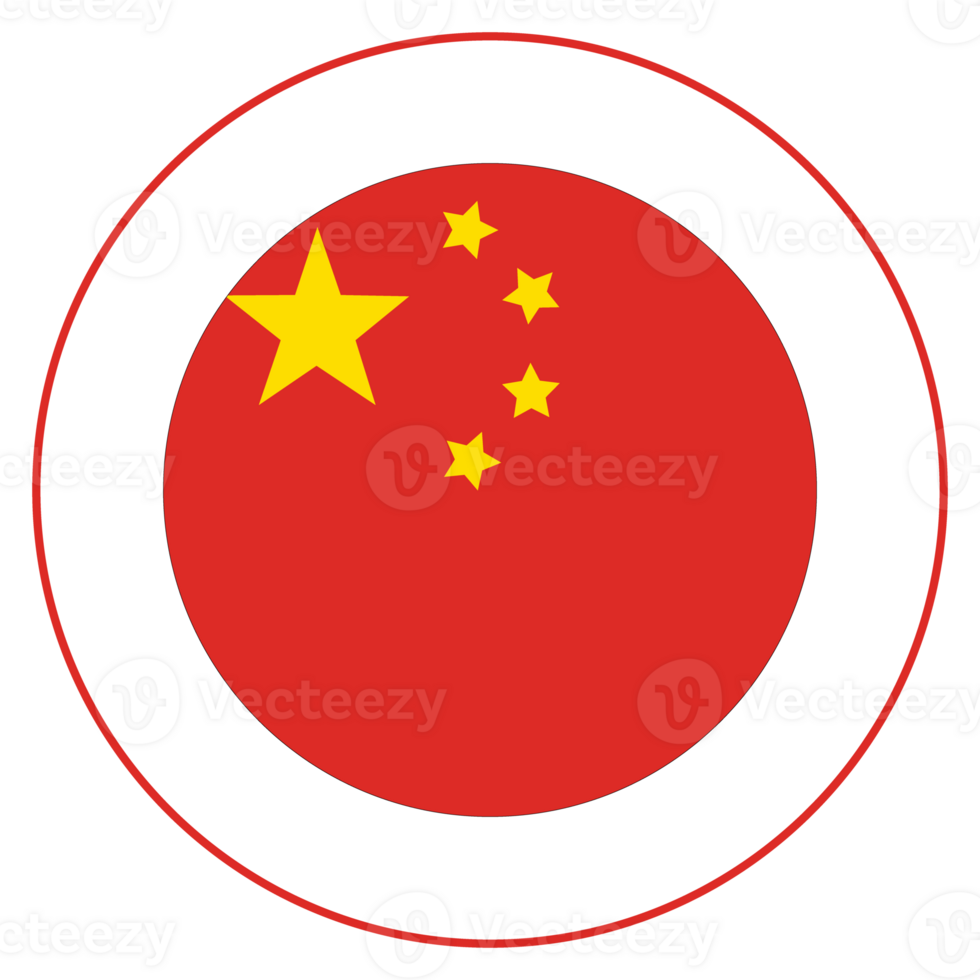 Chinese flag in design shape. Flag of China in design shape png