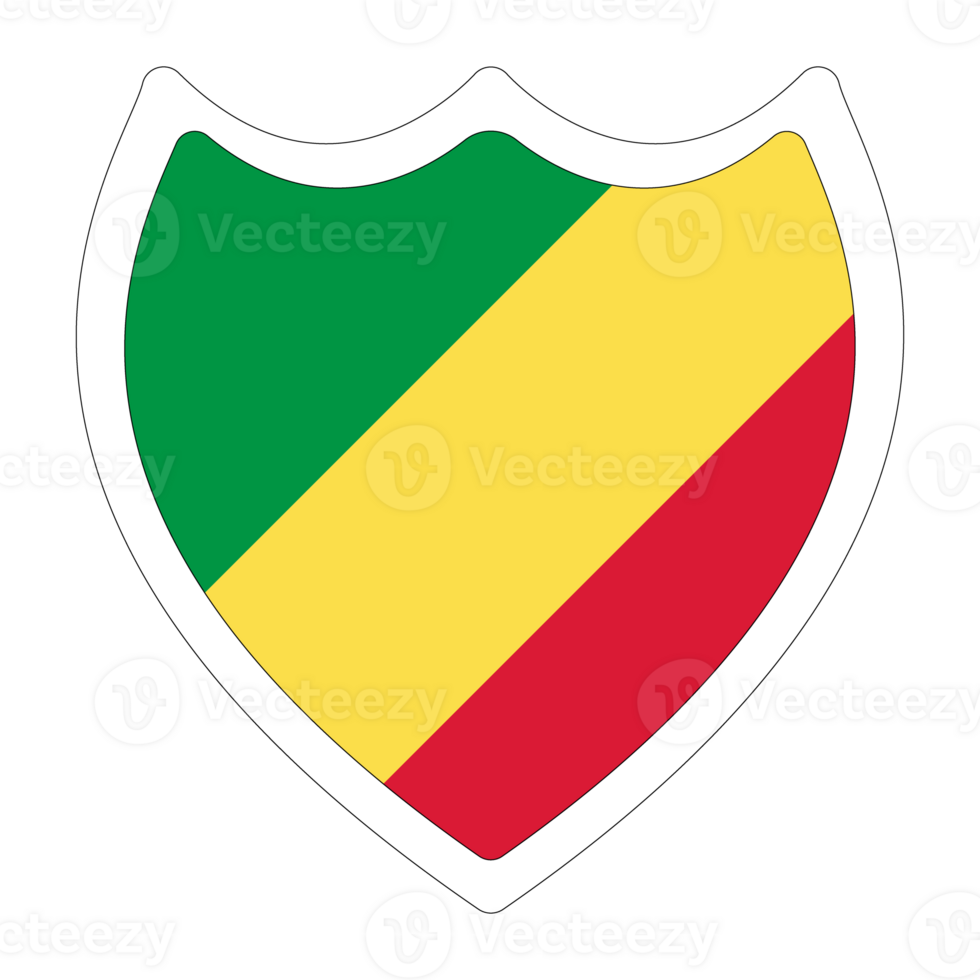 Congo flag in design shape. Flag of Congo in design shape. png