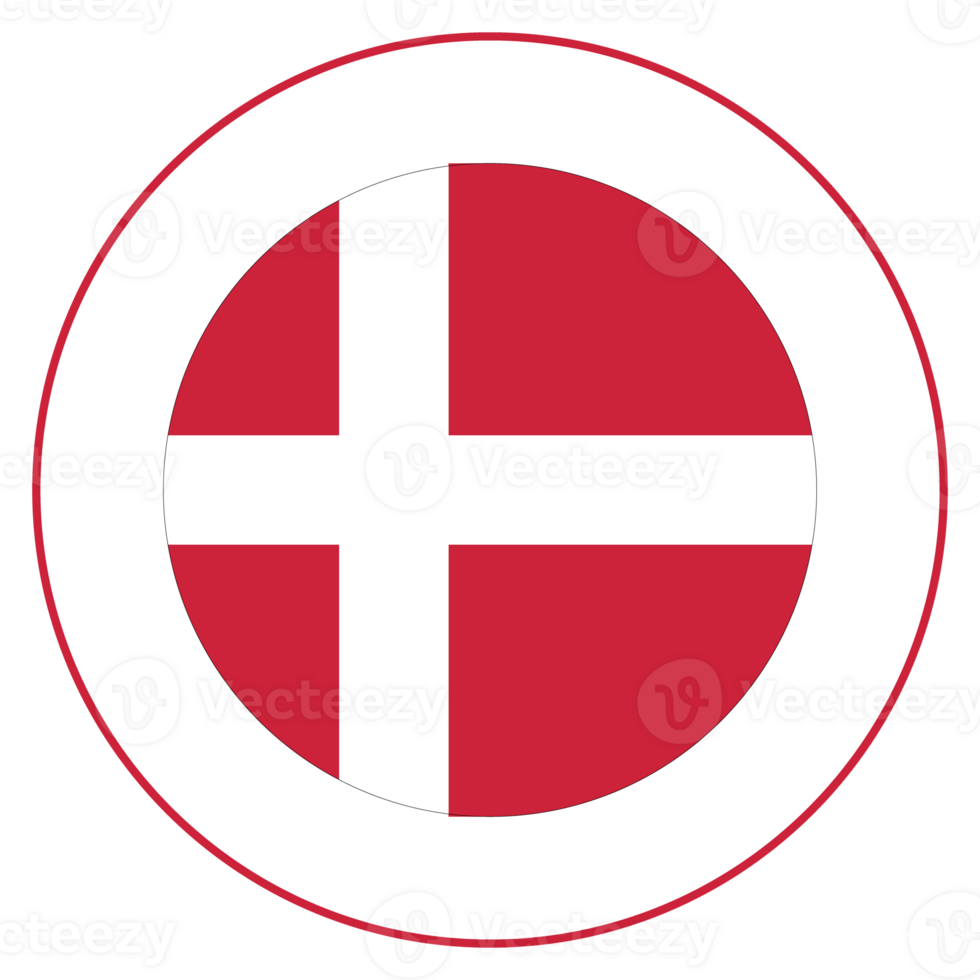 Flag of Denmark in design shape. Danish Flag. png