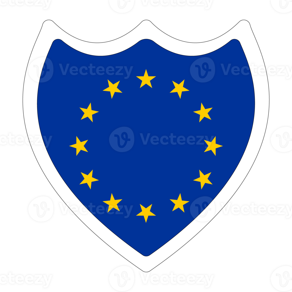 Flag of Europe in design shape. European Union. EU flag in design shape png