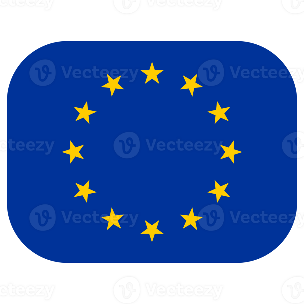 Flag of Europe in design shape. European Union. EU flag in design shape png