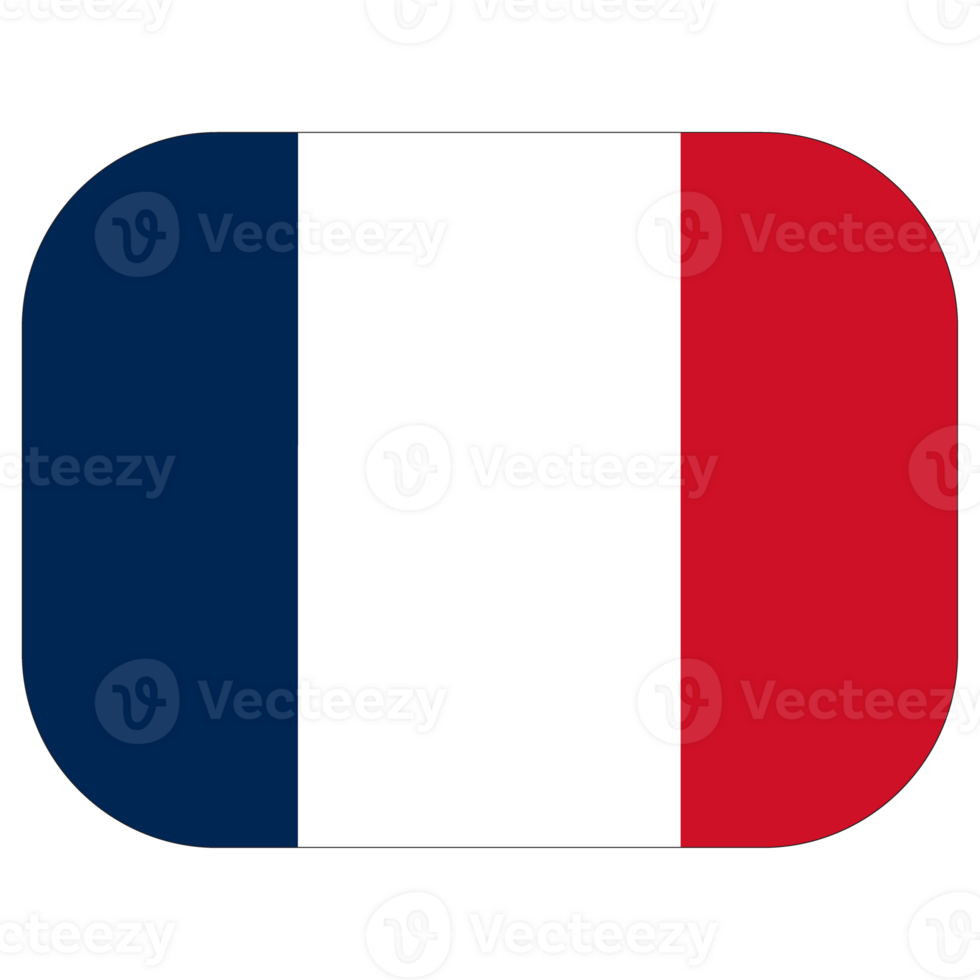 French flag. Flag of France in design shape. png