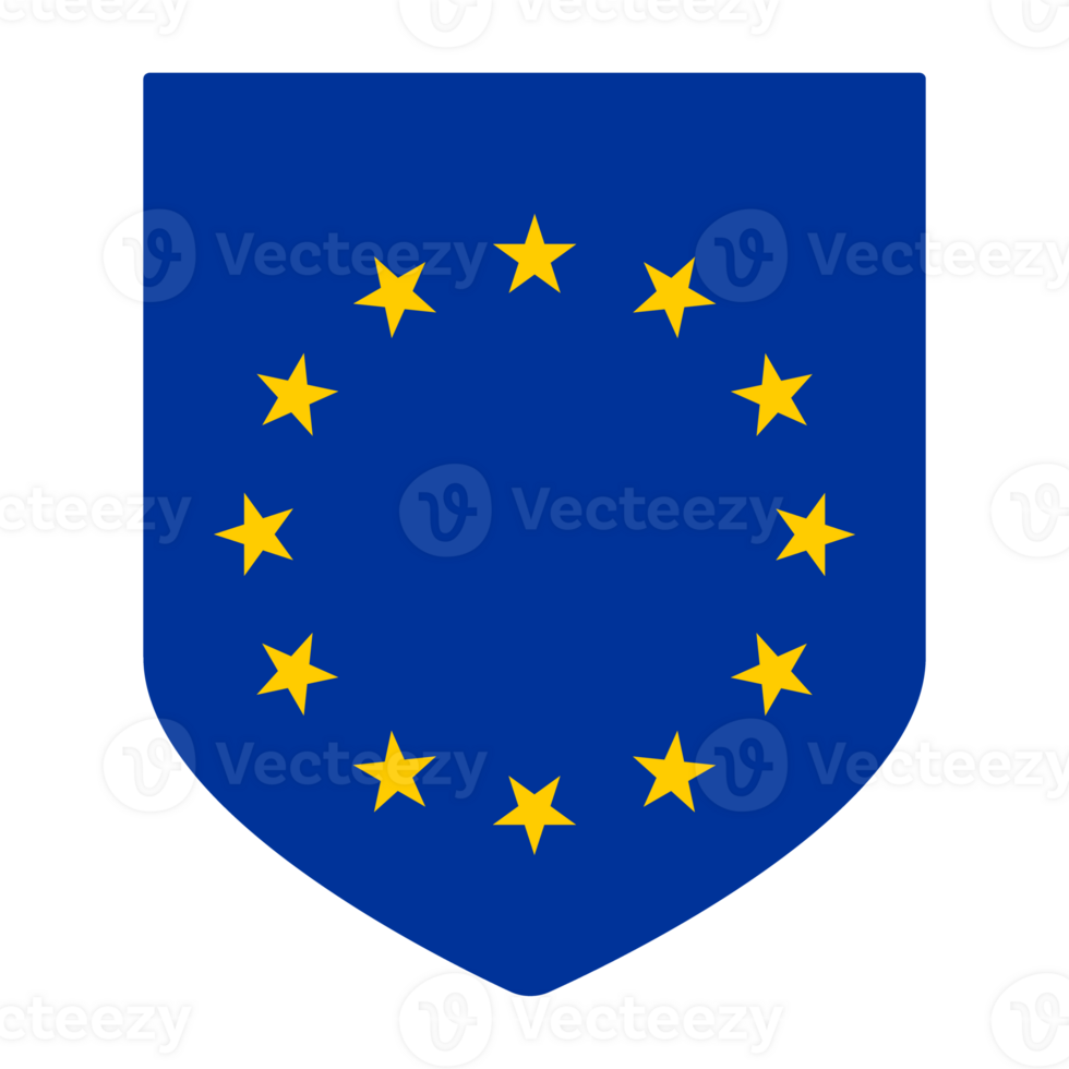 Flag of Europe in design shape. European Union. EU flag in design shape png