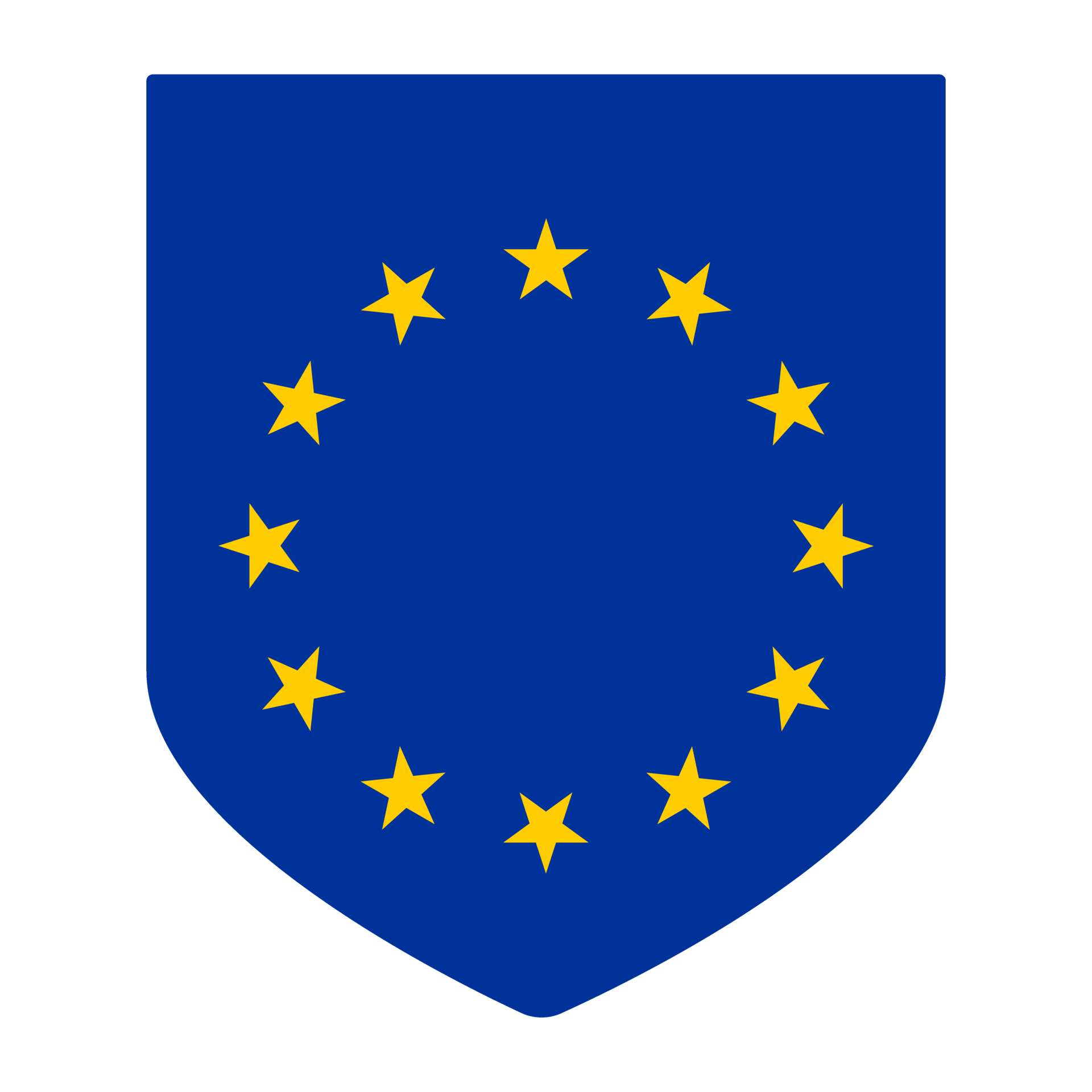 Flag of Europe in design shape. European Union. EU flag in design shape