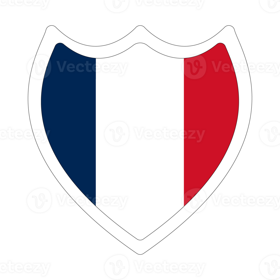 French flag. Flag of France in design shape. png