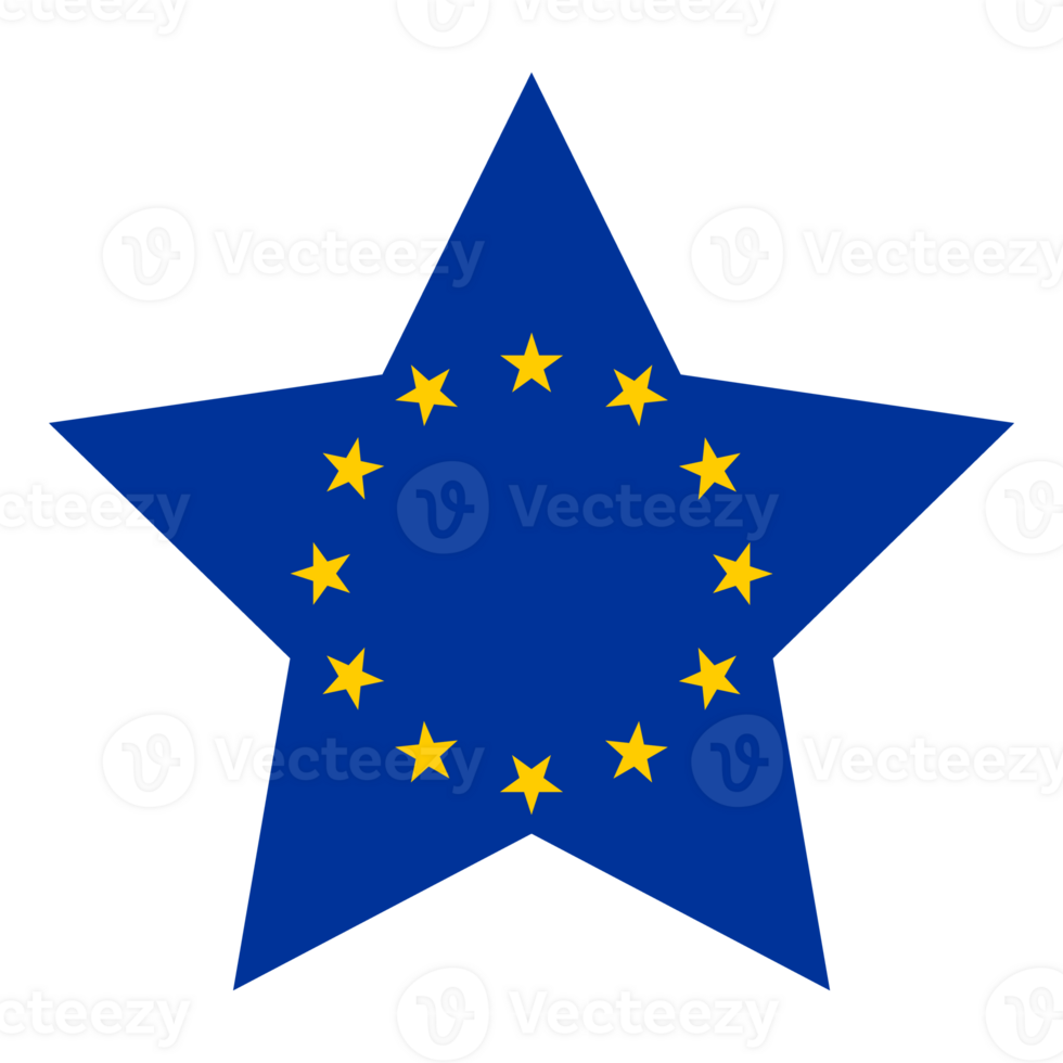 Flag of Europe in design shape. European Union. EU flag in design shape png