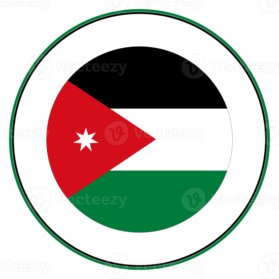 Jordan flag. Flag of Jordan in circle shape png