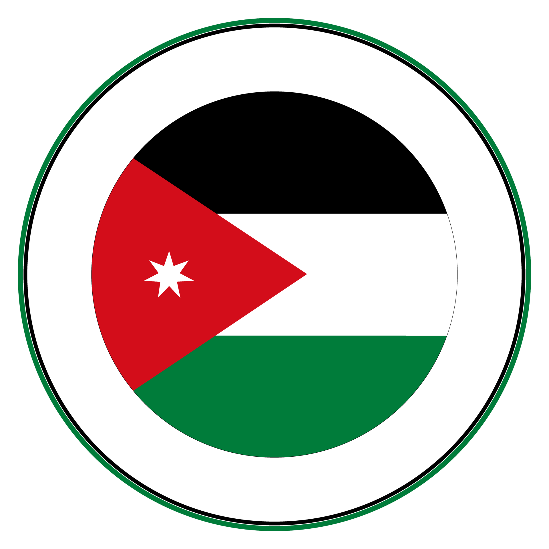 Jordan flag. Flag of Jordan in circle shape 25862833 PNG