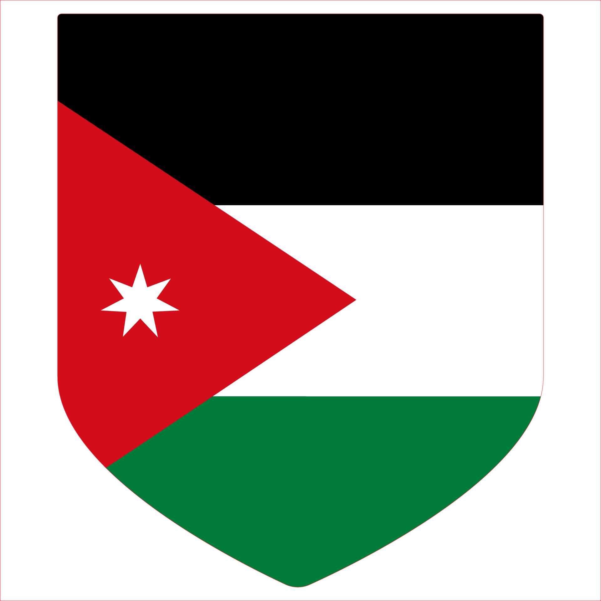 Jordan flag. Flag of Jordan in shape 25862837 PNG