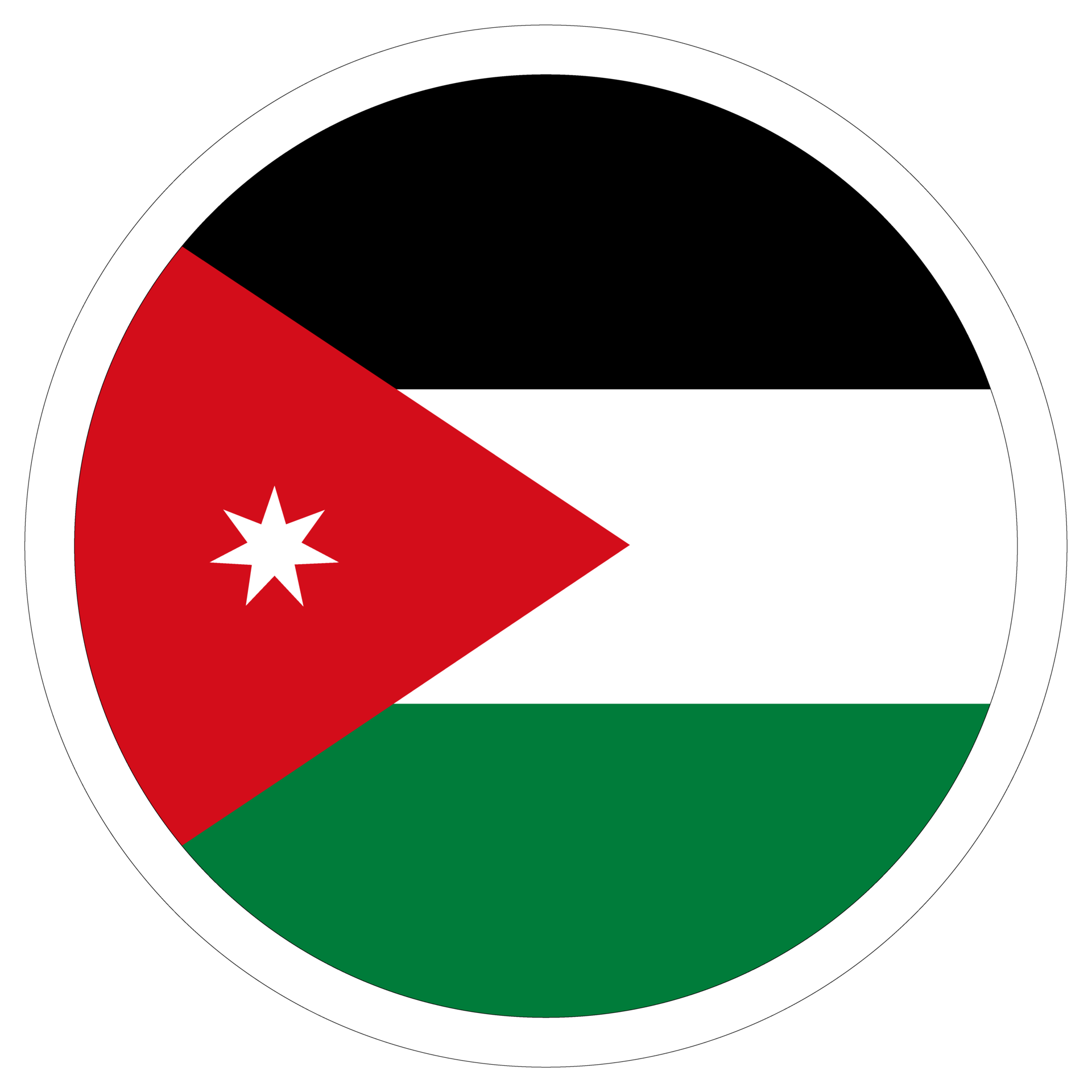 Jordan flag. Flag of Jordan in circle shape 25862838 PNG