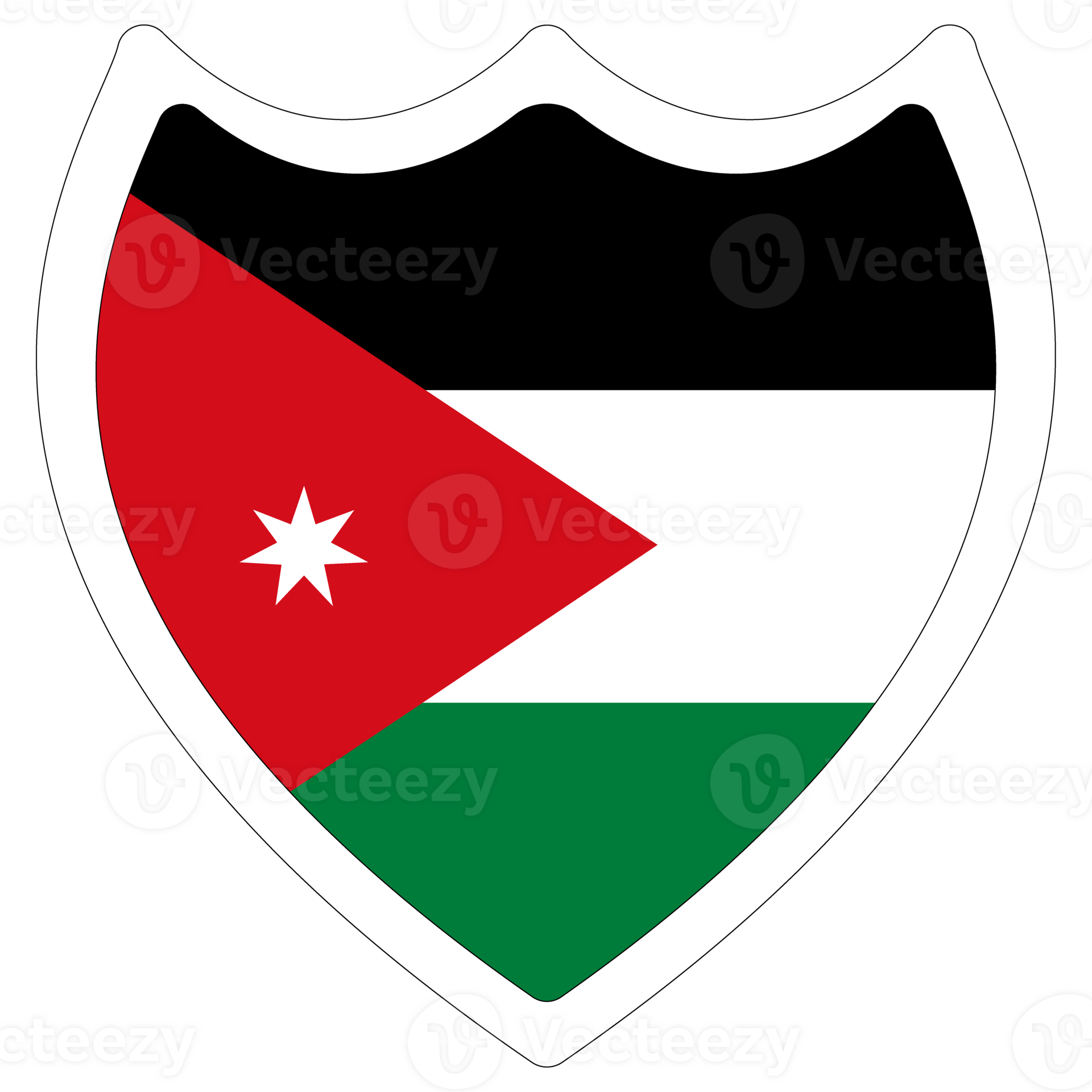 Jordan flag. Flag of Jordan in shape 25862841 PNG