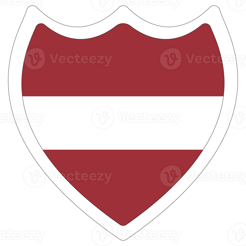 Flag of Latvia in  shape. Latvia flag in a design shape png