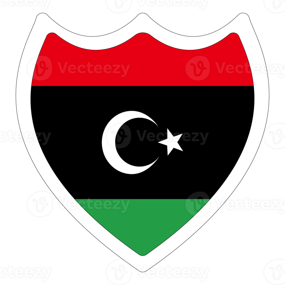 Flag of Libya design shape. Libya flag within design shape png
