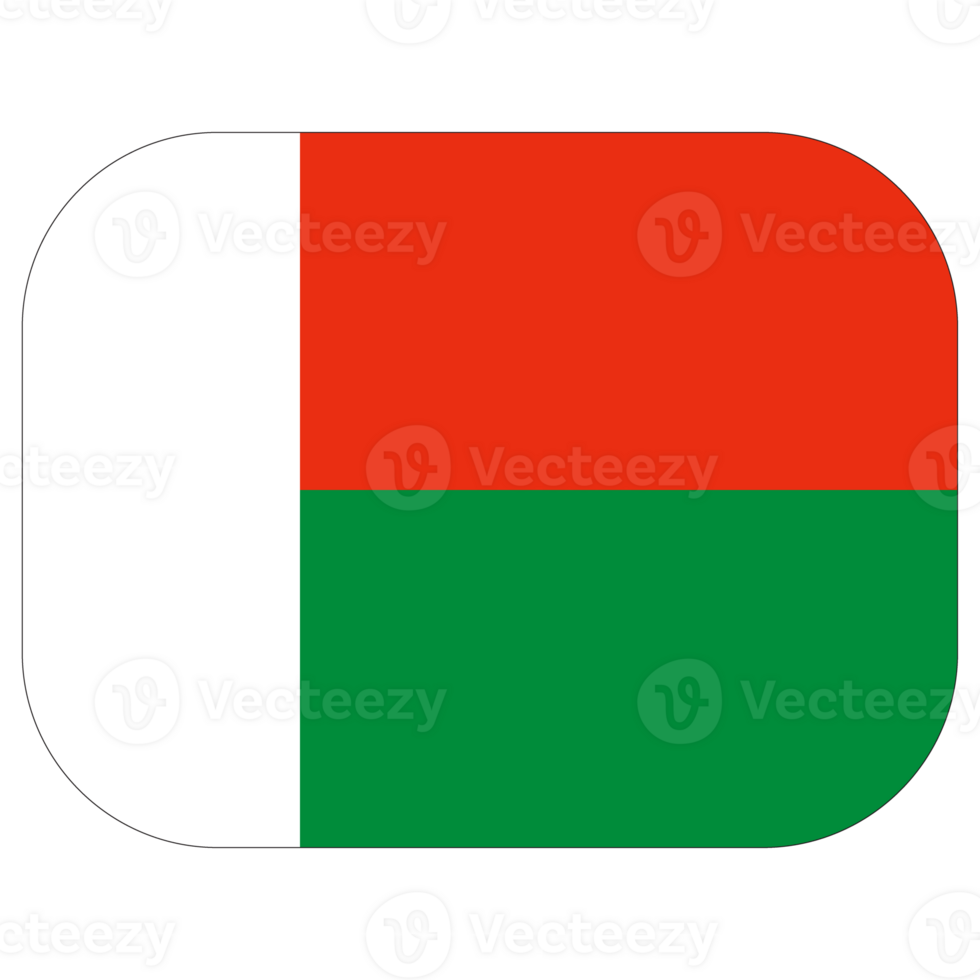 Madagascar flag. Flag of Madagascar in design shape png