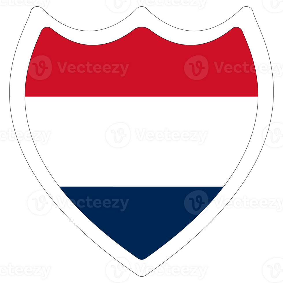 Netherlands flag in design shape. The Flag of the Netherlands in a design shape png