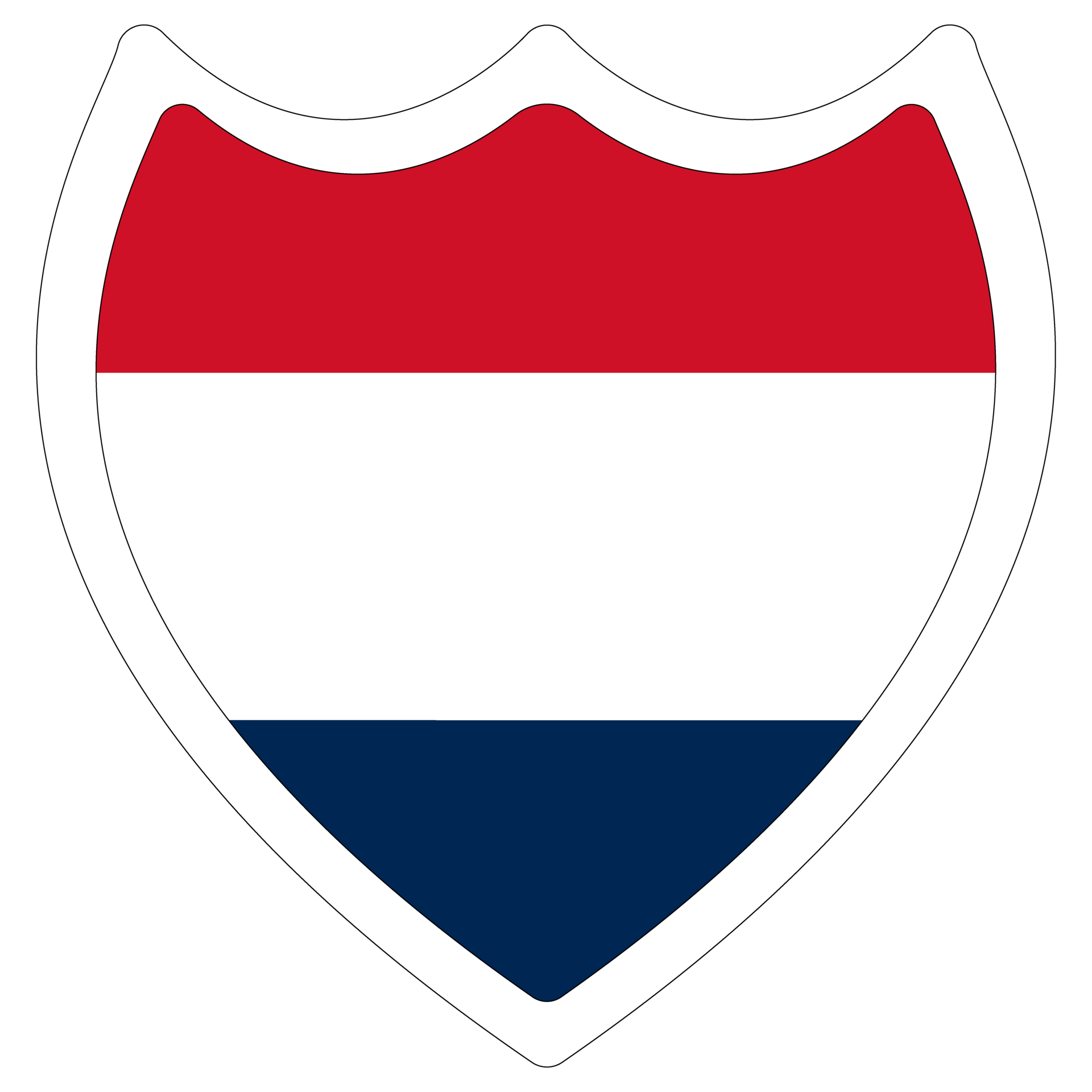 Netherlands flag in design shape. The Flag of the Netherlands in a