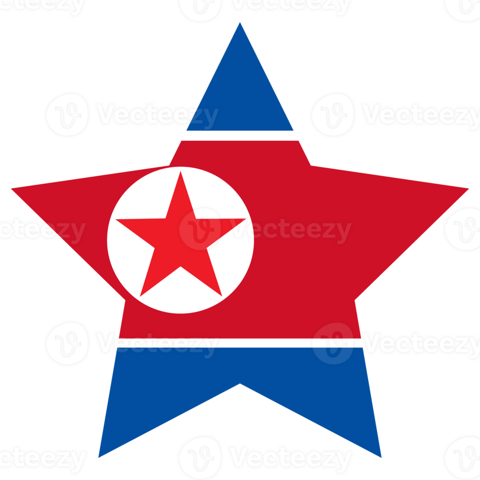 Flag of North Korea in design shape. North Korea flag in design shape. png