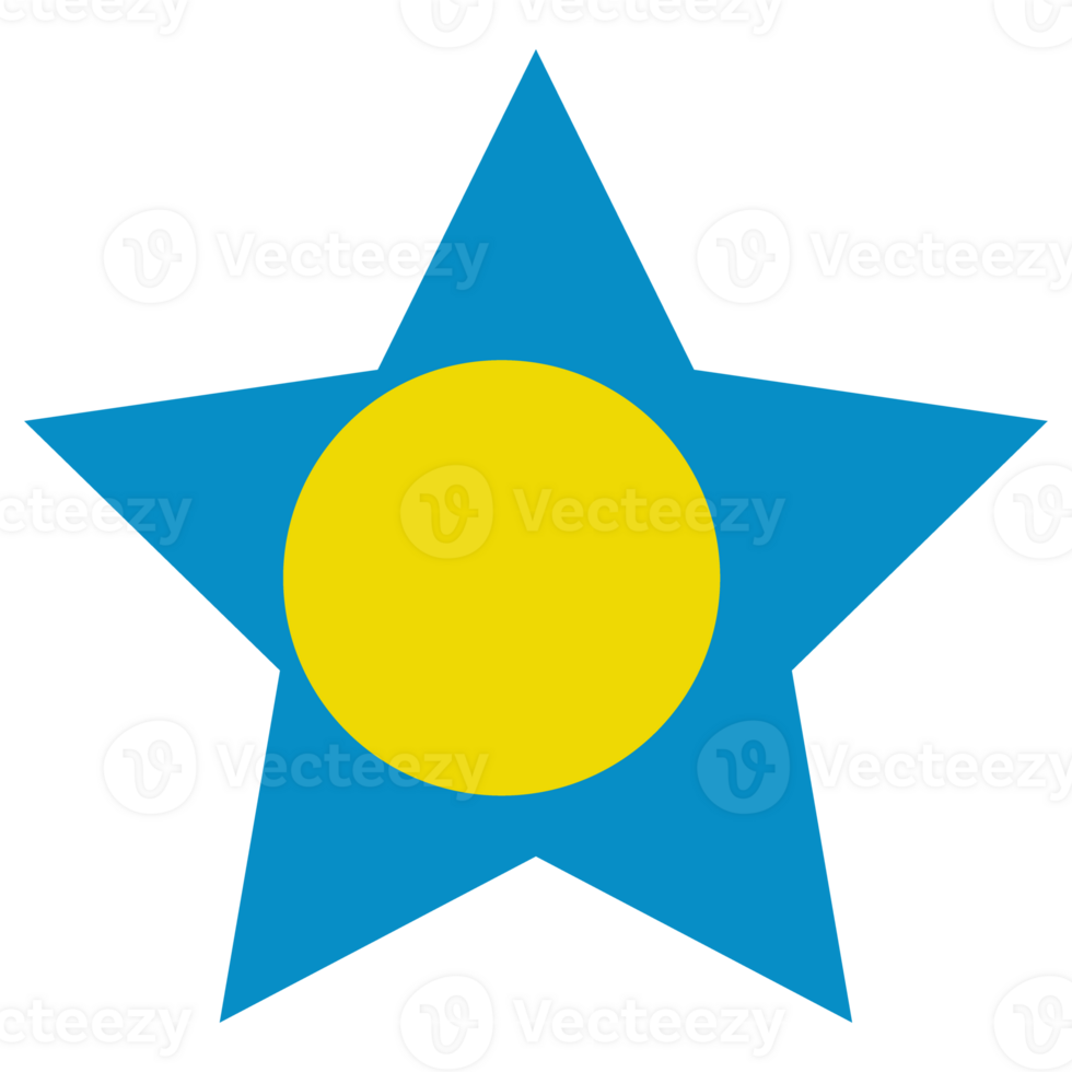 Palau flag in shape. Flag of Palau in shape png