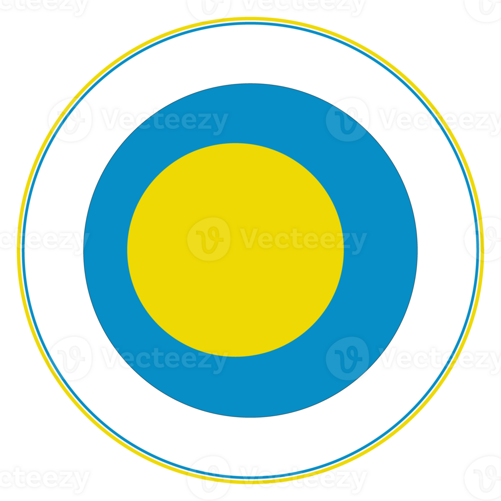 Palau flag in circle. Flag of Palau in round circle. png