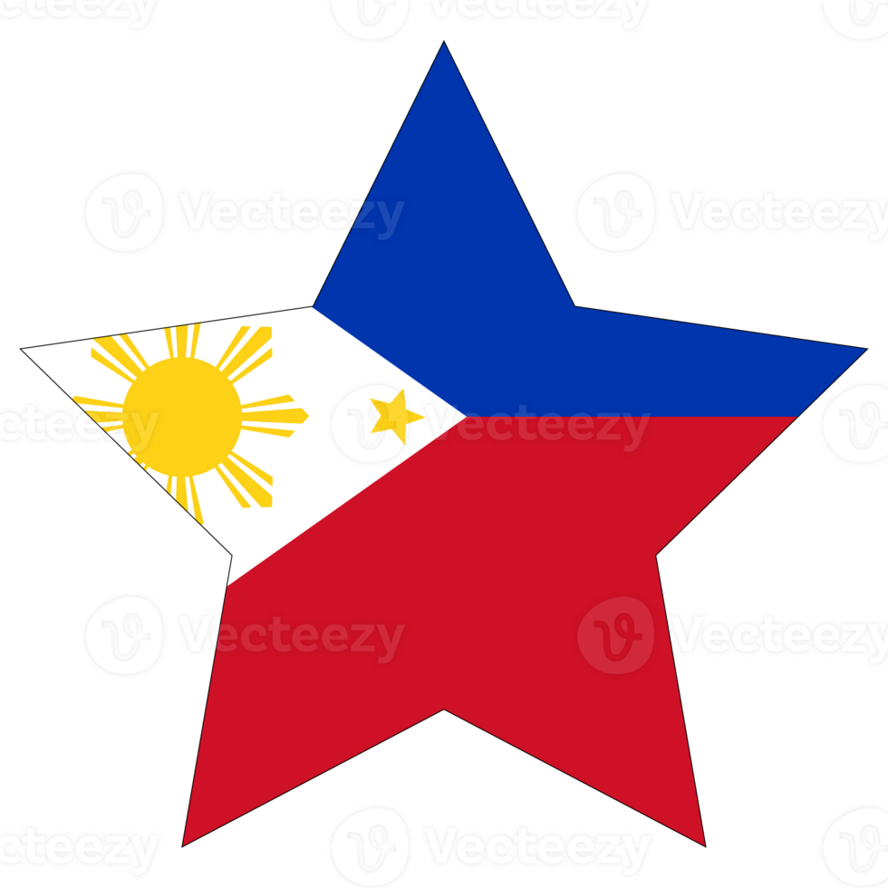 Flag of Philippines in design shape. Pilipino flag shape. png