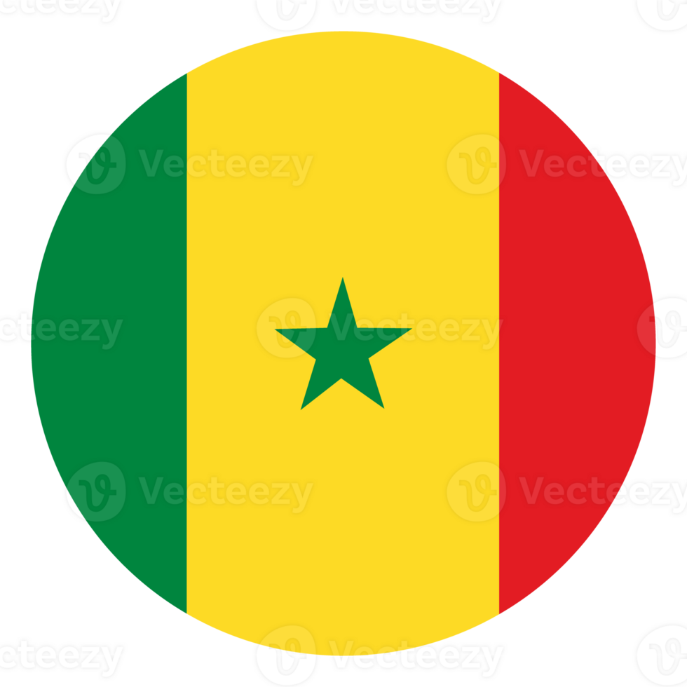 Senegal flag. Flag of Senegal in design shape. png