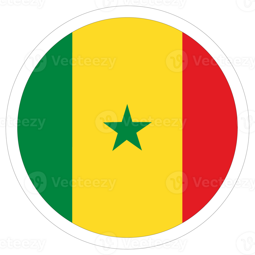 Senegal flag. Flag of Senegal in design shape. png