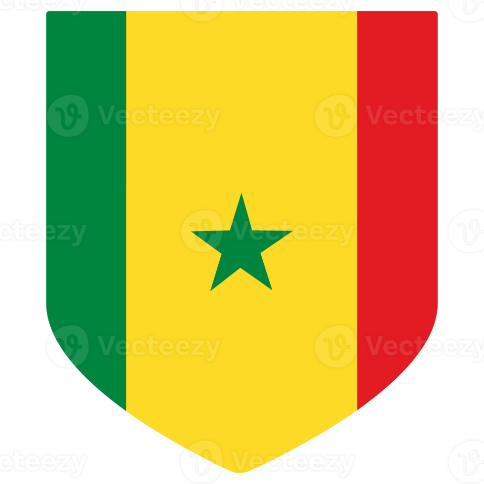 Senegal vlag. vlag van Senegal in ontwerp vorm geven aan. png