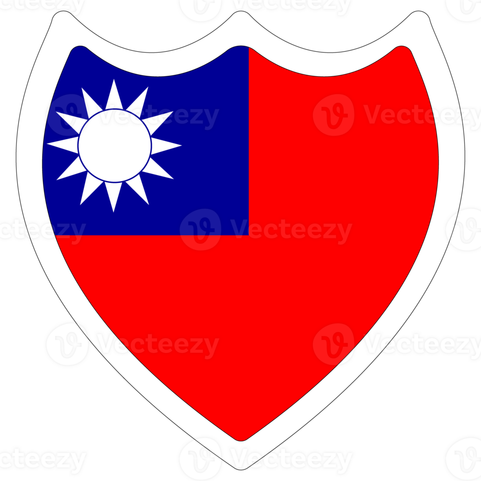 Flag of Taiwan in shape. Taiwan flag in shape. png