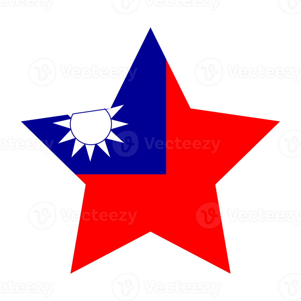 Flag of Taiwan in shape. Taiwan flag in shape. png