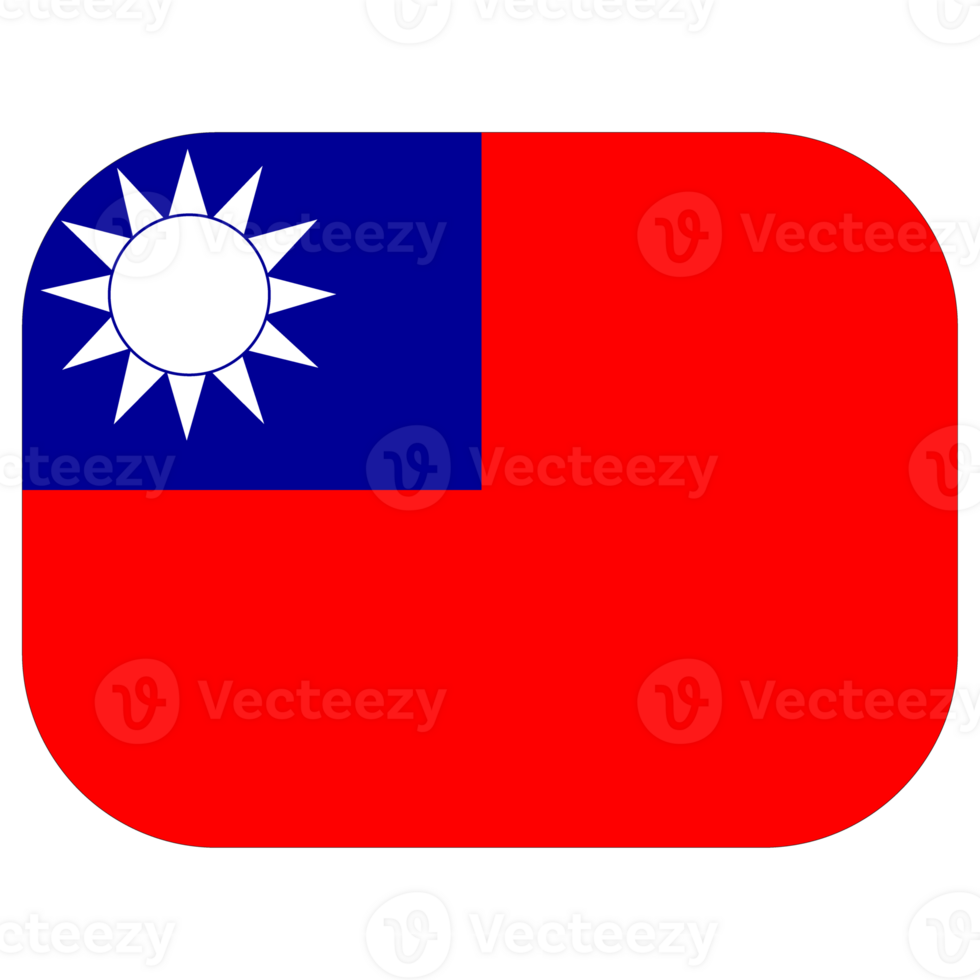 Flag of Taiwan in shape. Taiwan flag in shape. png