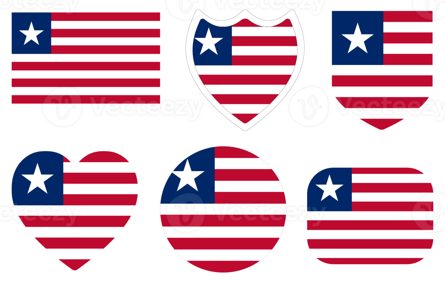 Liberia flag set. Flag of Liberia design shape set. 25863266 PNG