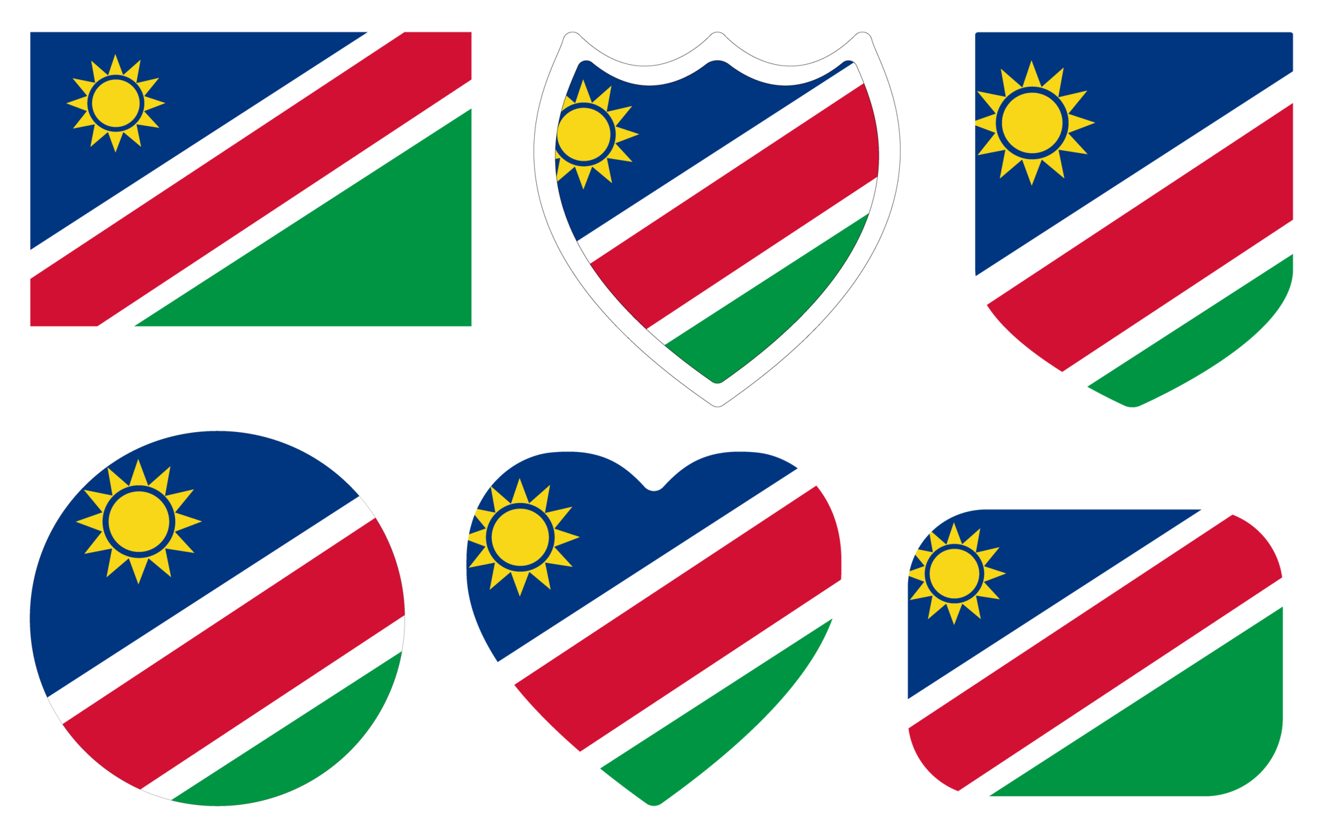 Namibia flag design shape set. Flag of Namibia design shape set 25863272 PNG