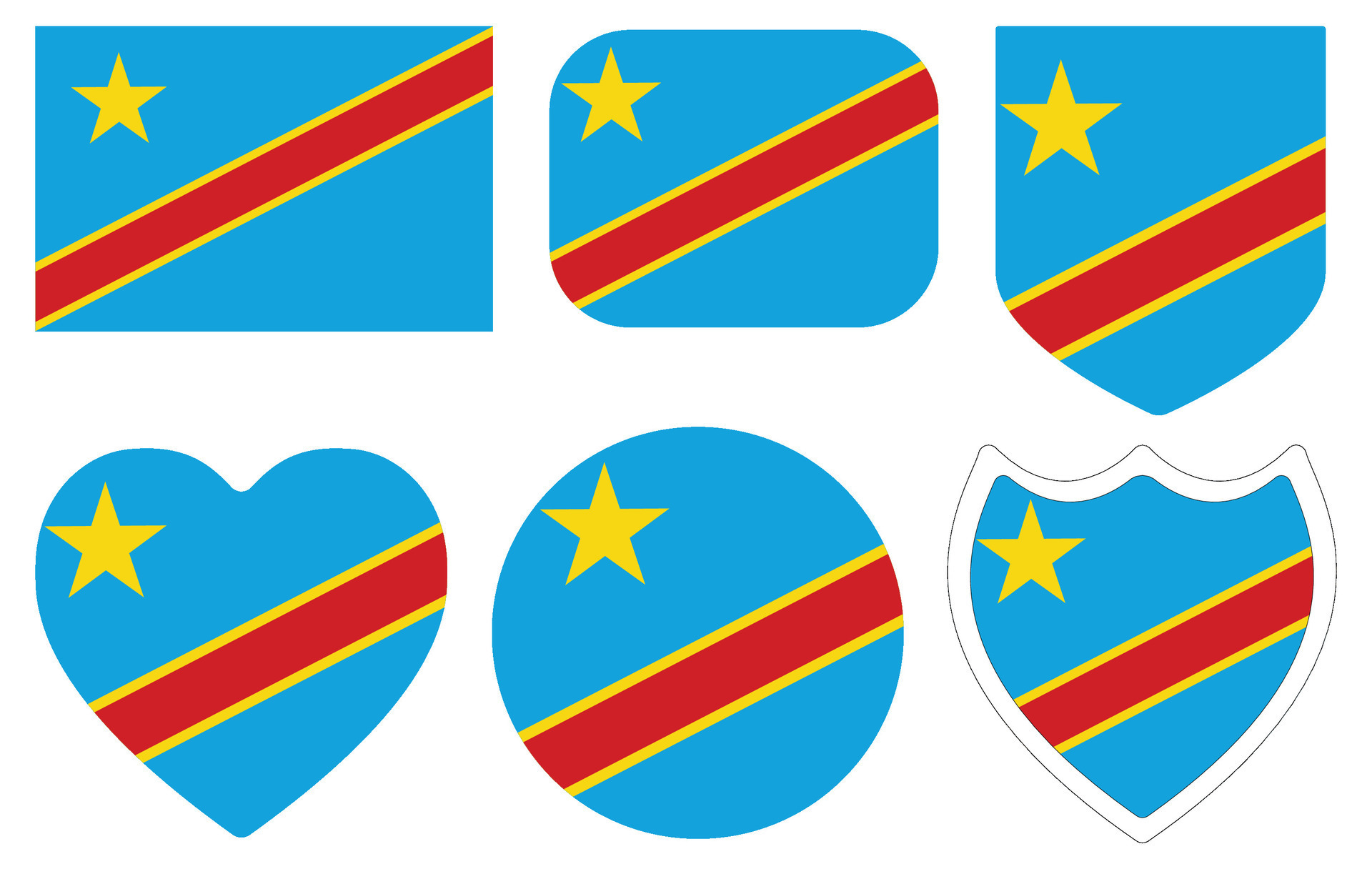 Congo Kinshasa étoile drapeau 26422137 Art vectoriel chez Vecteezy