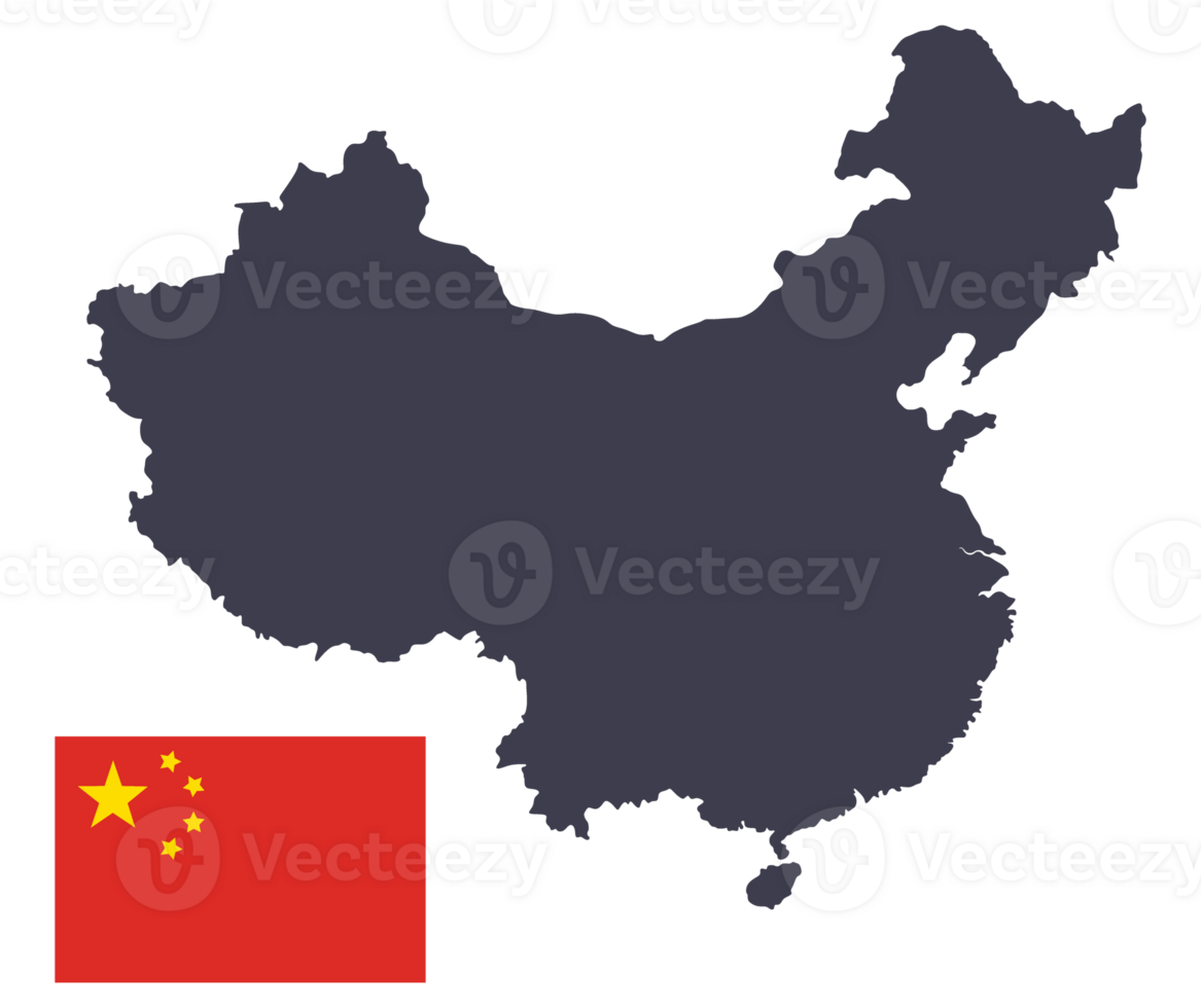 China map with Republic of China flag png