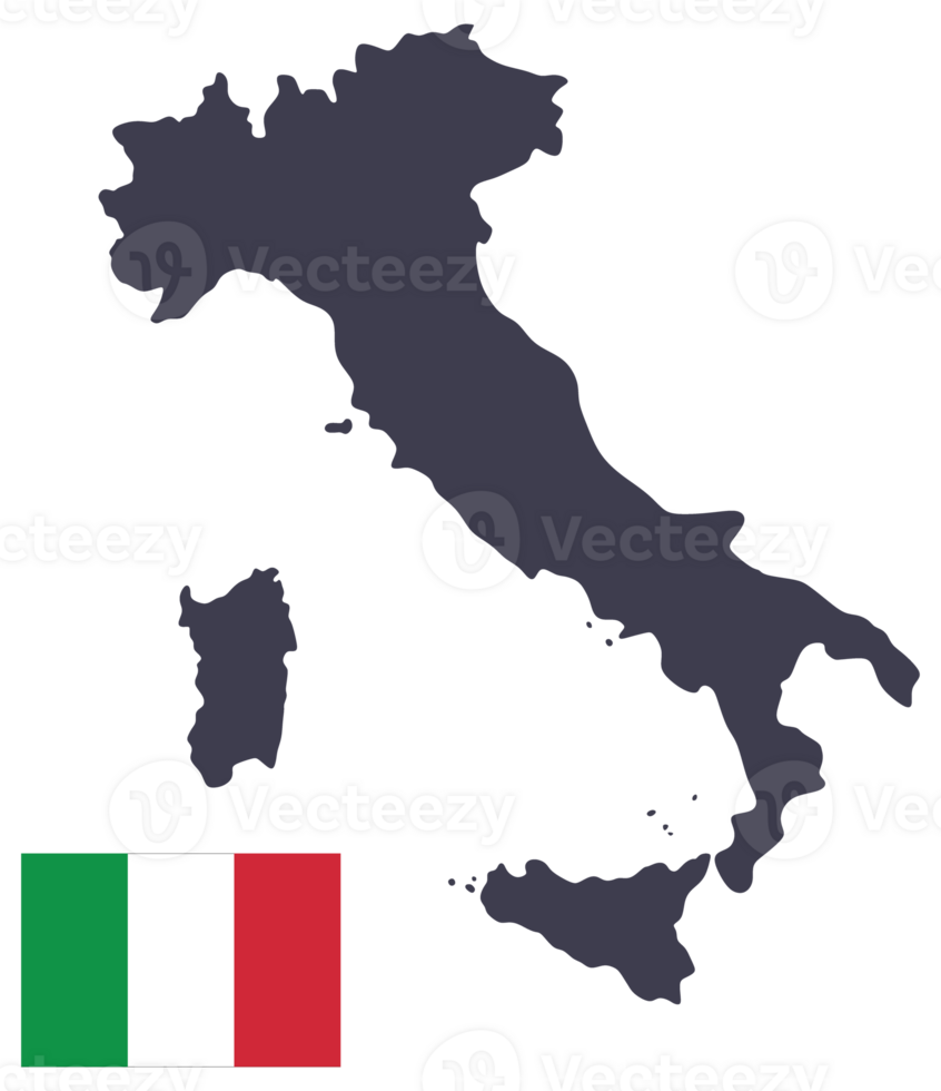 Italy map with Italy flag. png