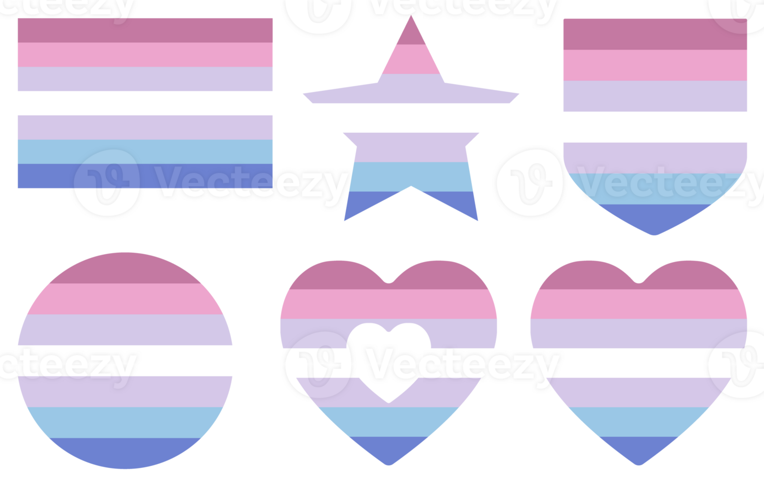Bigender Pride Flag in shape set. Presence of who identify as both male and female png