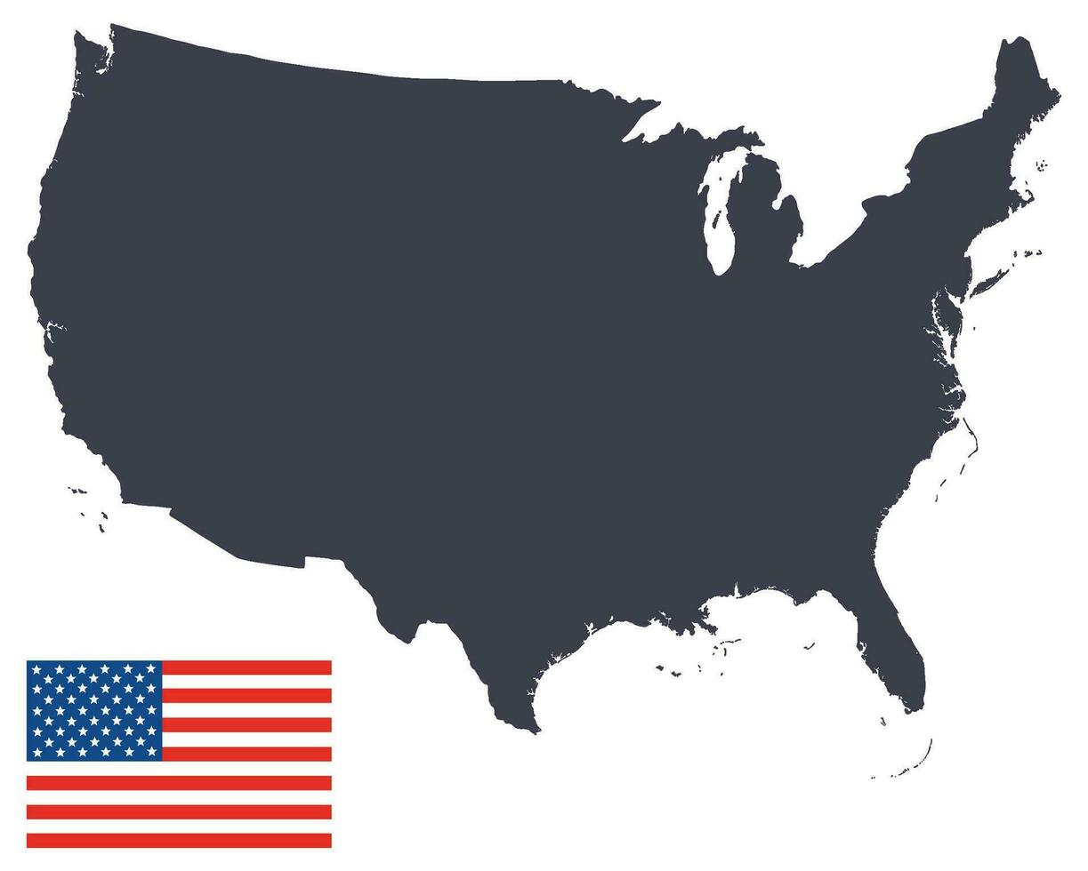 USA map with American flag vector