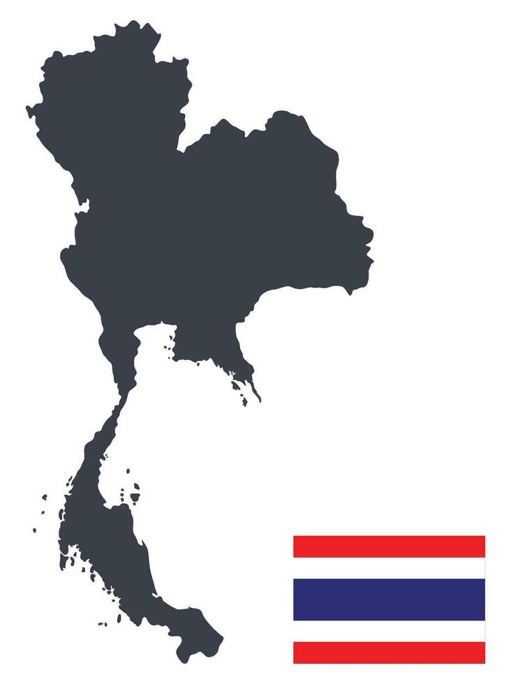 Thailand map with Thai flag. Thai map and Thai flag. vector