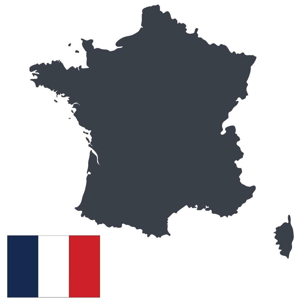 Francia mapa con Francia bandera vector