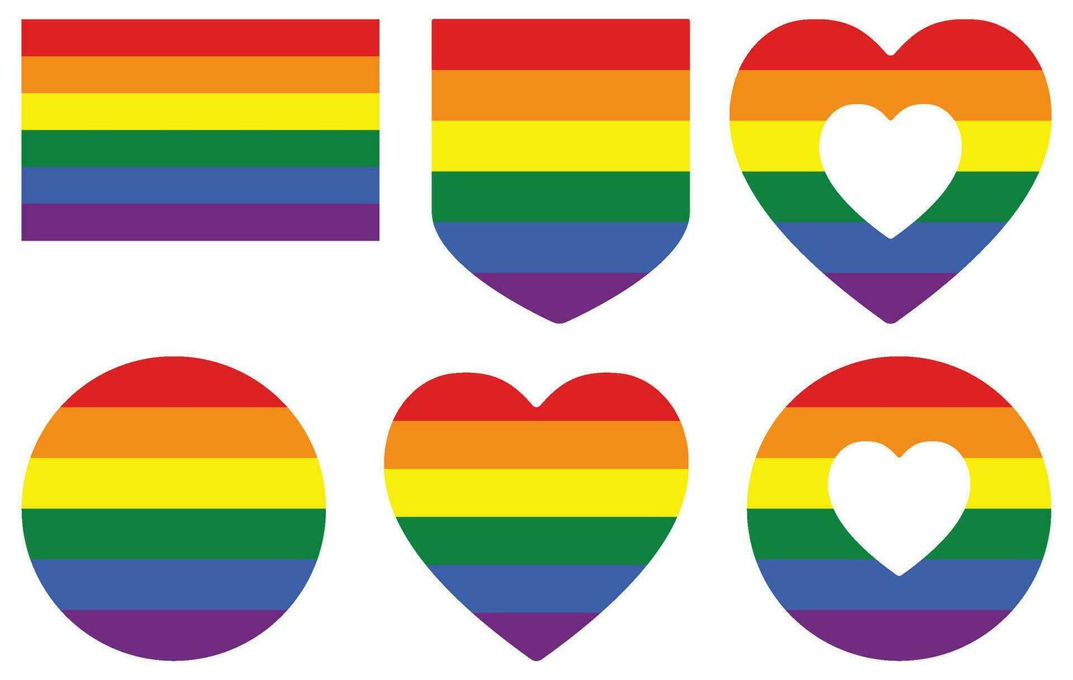 gay orgullo bandera en forma colocar. tradicional símbolo para el todo lgbtq comunidad y gay hombres. vector