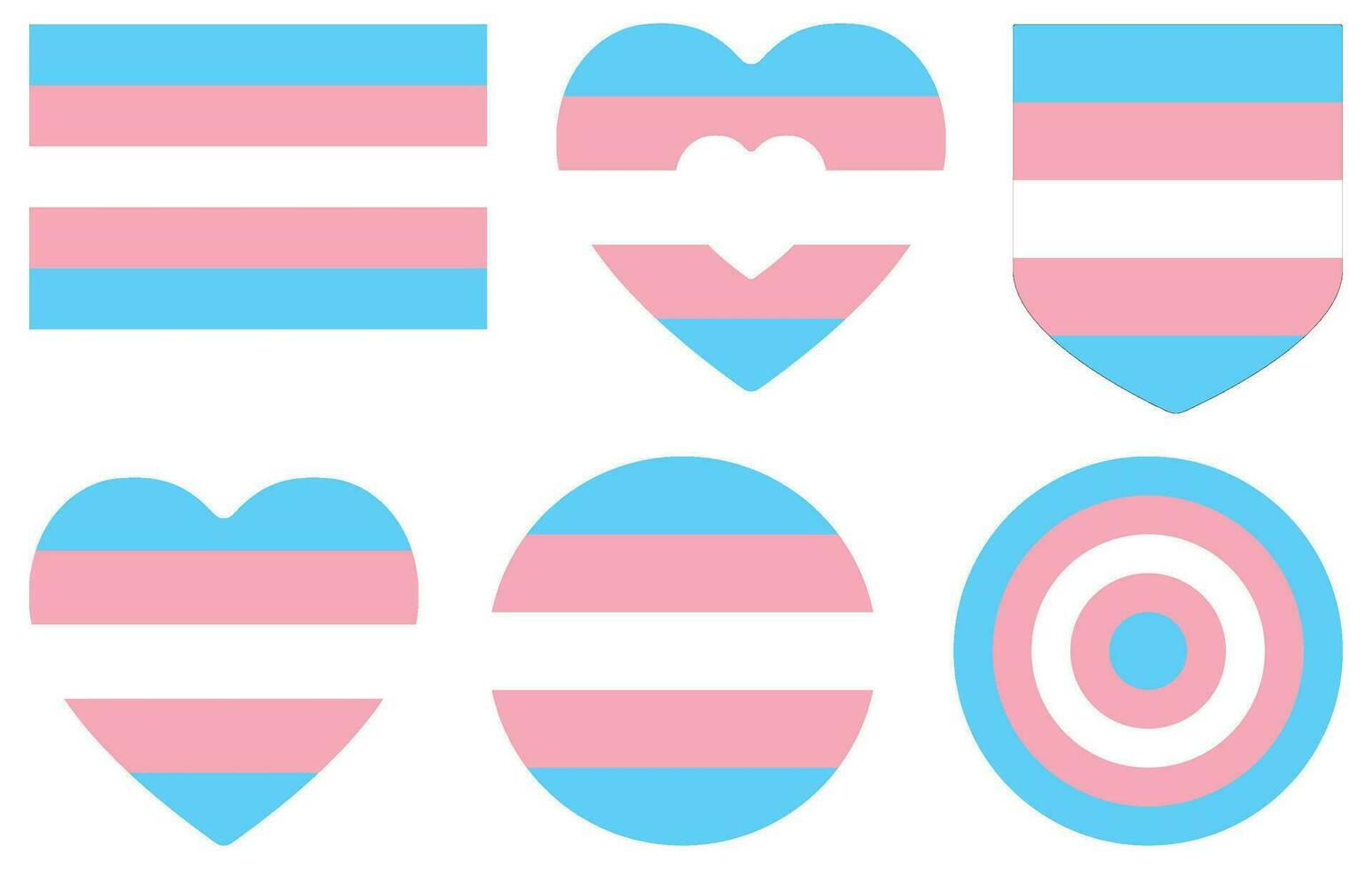 Transgender Pride Flag in shape set. Trans Pride Flag. vector