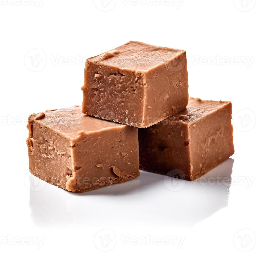 Delicious fudge isolated on white background, photo