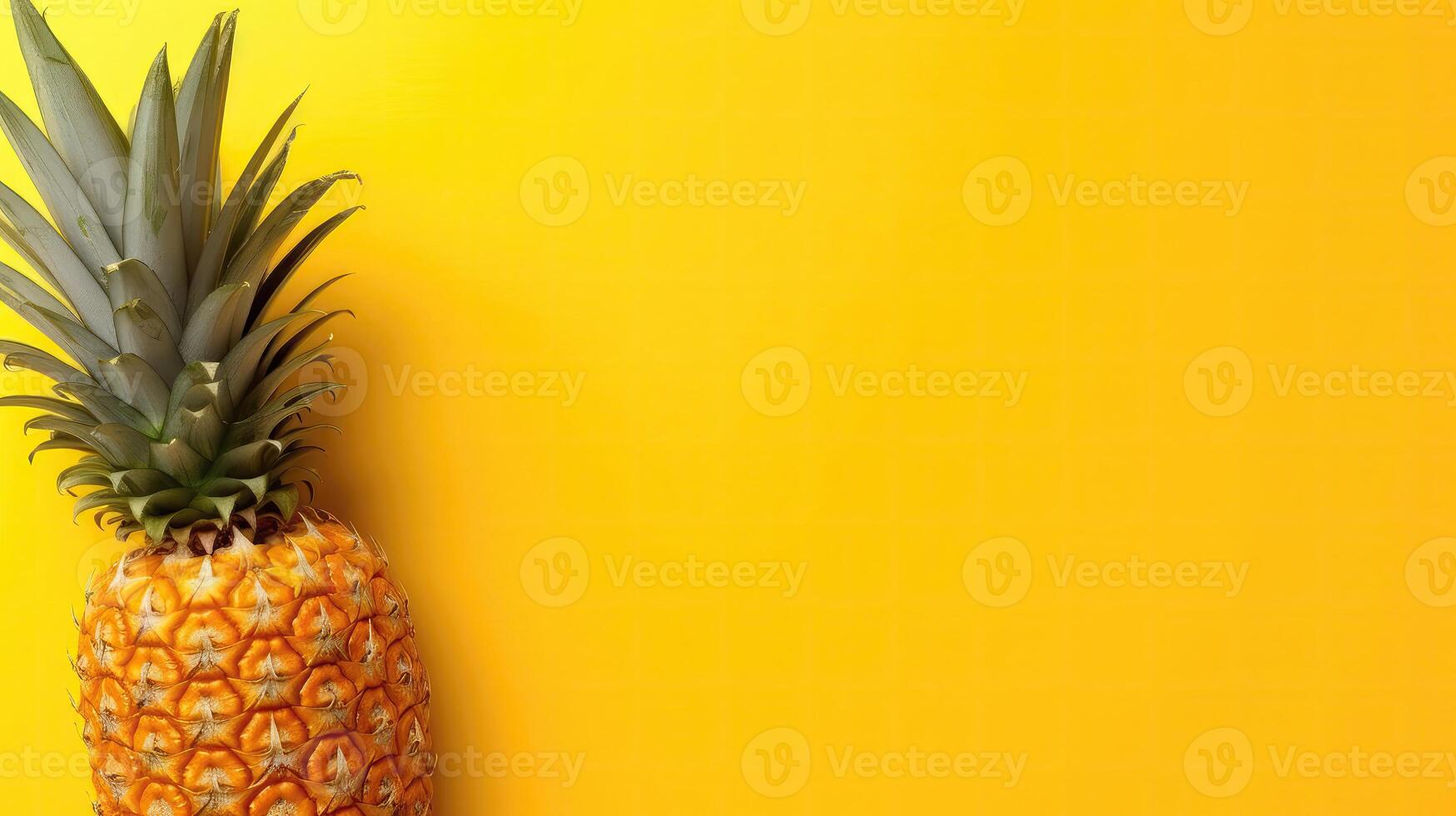Ripe pineapple mockup and copy space with a gradient background, photo