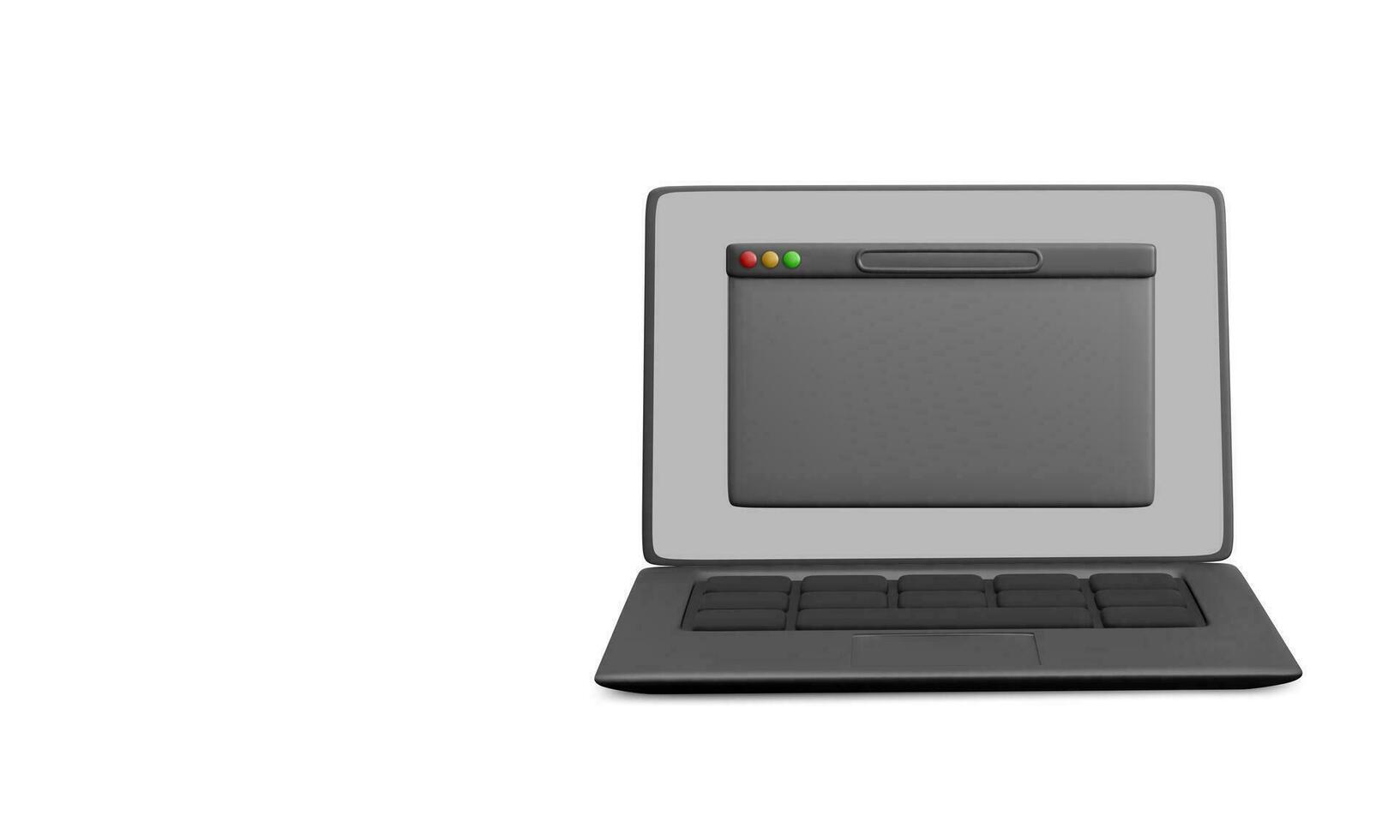 ordenador portátil con web navegador ventana modelo. blanco pantalla web navegador en realista diseño. vector ilustración