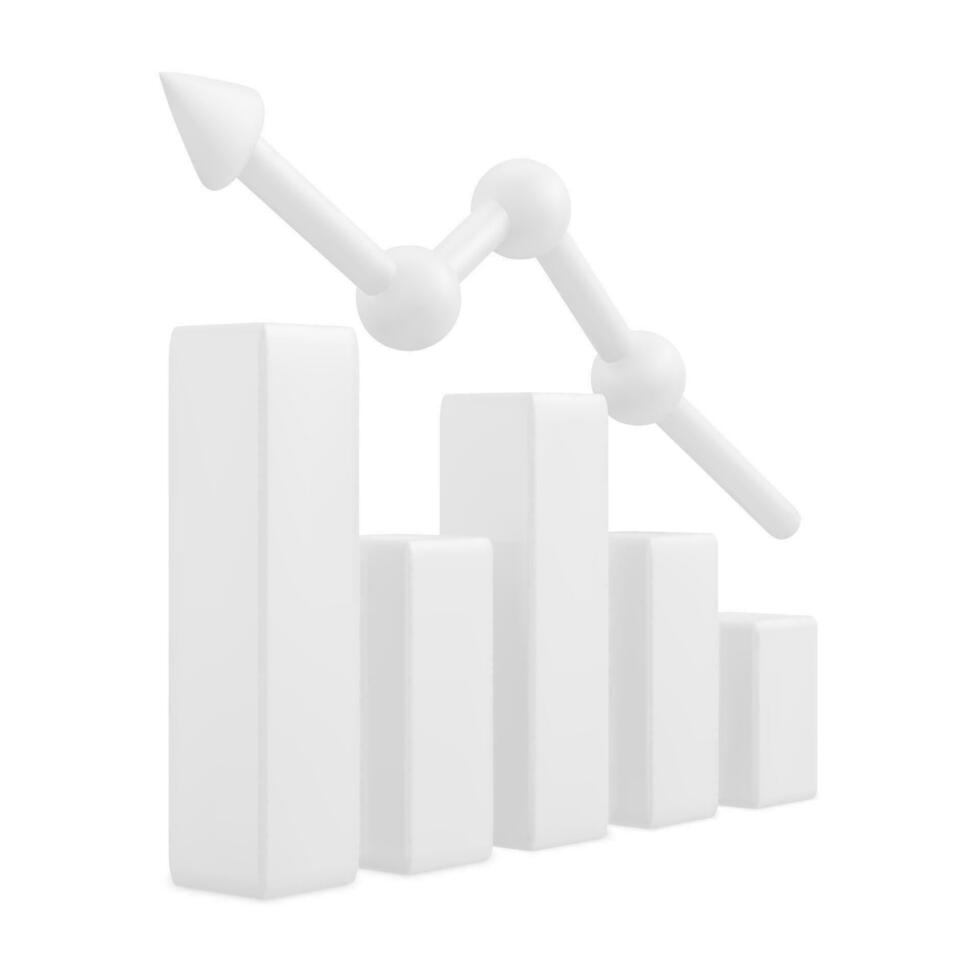 Data analysis concept banner. Growing bars graphic with rising arrow. Digital marketing. Vector illustration