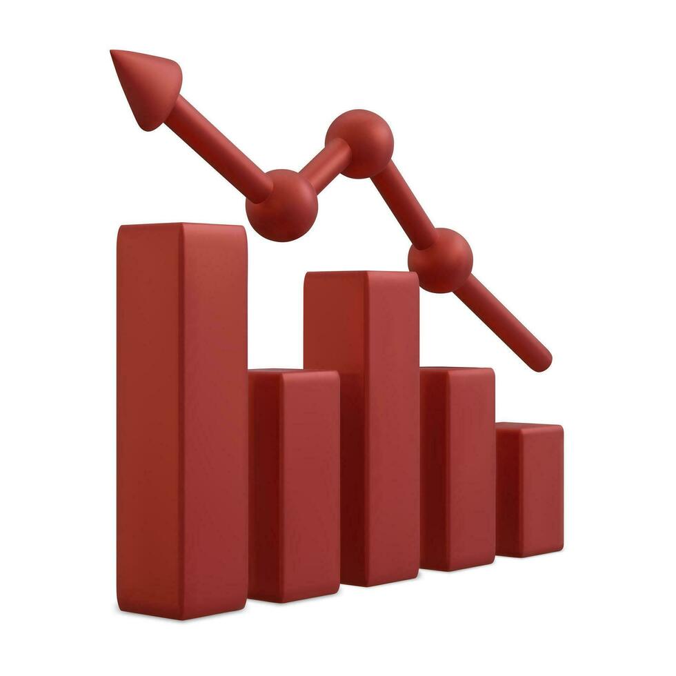 Data analysis concept banner. Growing bars graphic with rising arrow. Digital marketing. Vector illustration